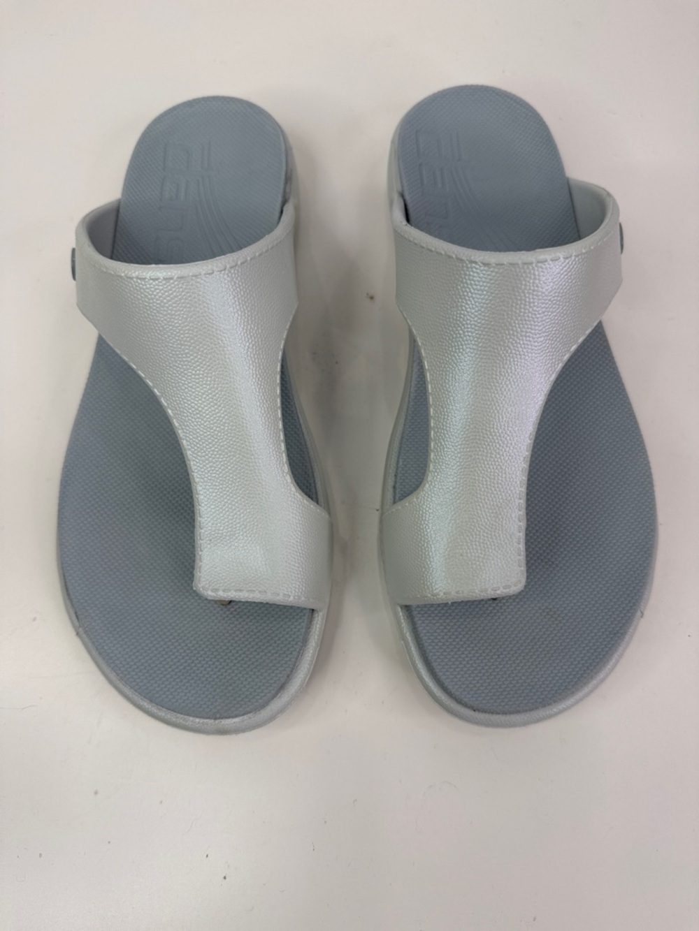 Dansko Molded Toe Loop Women’s Size 39 Light Gray Blue Thong Sandals - Picture 3 of 7